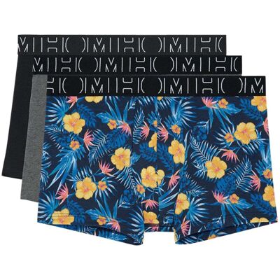 Hom - Lot De 3 Boxers En Coton Multicolore Fleuri Avec Une Coupe Fermée - Multicolore S - Publicité Hom - Lot De 3 Boxers En Coton Multicolore Fleuri Avec Une Coupe Fermée - Multicolore S - Publicité