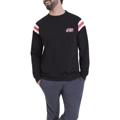 - Pyjama Athena Coton Avec Manches Longues Et Col Rond Noir Et Gris - Noir Et Gris M - Publicité - Pyjama Athena Coton Avec Manches Longues Et Col Rond Noir Et Gris - Noir Et Gris M - Publicité
