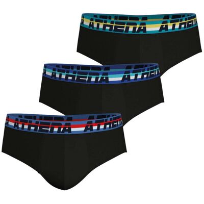 - Slips Athena En Coton Noirs, Lot De 3 - Noirs XL - Publicité - Slips Athena En Coton Noirs, Lot De 3 - Noirs XL - Publicité