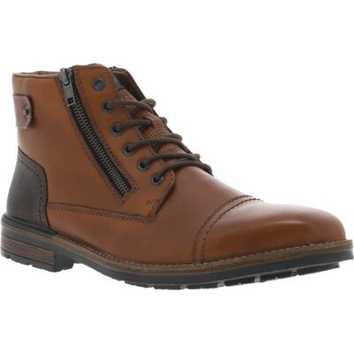 Rieker® - Bottines Rieker Marron à Doublure Textile Douce à Semelle Plate, Bout Rapporté, Lacets Et Zip Latéral - Marron 42 - Publicité Rieker® - Bottines Rieker Marron à Doublure Textile Douce à Semelle Plate, Bout Rapporté, Lacets Et Zip Latéral - Marron 42 - Publicité