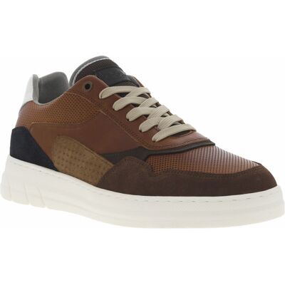 Bullboxer - Sneakers Bullboxer En Cuir Marron à Semelle Semi-compensée Blanche Et Lacets Plats - Marron 40 - Publicité Bullboxer - Sneakers Bullboxer En Cuir Marron à Semelle Semi-compensée Blanche Et Lacets Plats - Marron 40 - Publicité
