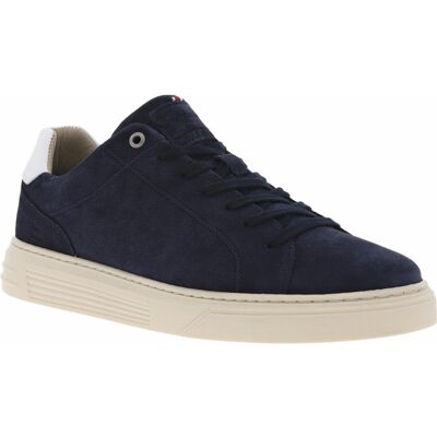 Bullboxer - Sneakers Bullboxer En Cuir Nubuck Bleu Marine à Semelle Beige Semi-compensée Et Vulcanisée - Bleu Marine 40 - Publicité Bullboxer - Sneakers Bullboxer En Cuir Nubuck Bleu Marine à Semelle Beige Semi-compensée Et Vulcanisée - Bleu Marine 40 - Publicité