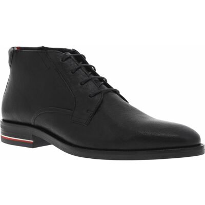 - Boots De Ville Tommy Hilfiger En Cuir Noires Et à Lacets Ronds - Noires 40 - Publicité - Boots De Ville Tommy Hilfiger En Cuir Noires Et à Lacets Ronds - Noires 40 - Publicité