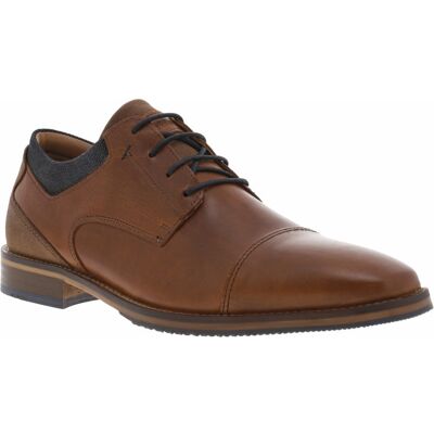 Bullboxer - Derbies Bullboxer(h) En Cuir Marron à Talon Décroché Bas Et à Lacets Ronds Bleus - Cognac 40 - Publicité Bullboxer - Derbies Bullboxer(h) En Cuir Marron à Talon Décroché Bas Et à Lacets Ronds Bleus - Cognac 40 - Publicité
