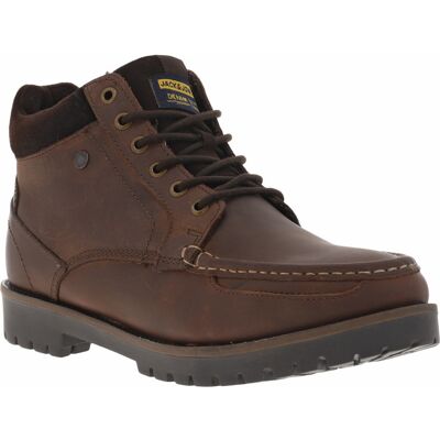 Jack & Jones - Bottines Jack & Jones En Cuir Marron à Talon Décroché Bas Et à Lacets Ronds - Marron 41 - Publicité Jack & Jones - Bottines Jack & Jones En Cuir Marron à Talon Décroché Bas Et à Lacets Ronds - Marron 41 - Publicité