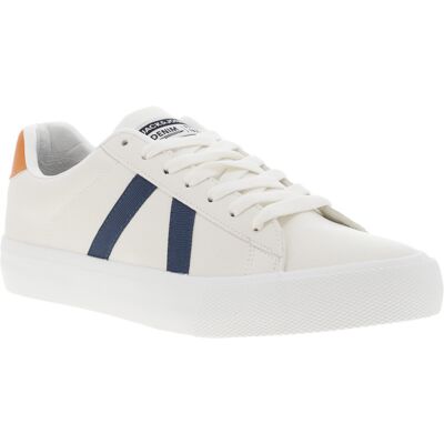 Jack & Jones - Baskets Blanches à Semelle Plate à Reliefs Et à Chevillière Orange - Blanches 44 - Publicité Jack & Jones - Baskets Blanches à Semelle Plate à Reliefs Et à Chevillière Orange - Blanches 44 - Publicité
