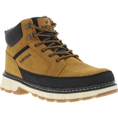 Kaporal - Bottines Kaporal En Simili Nubuck Caramel à Lacets Ronds Tressés - Caramel 44 - Publicité Kaporal - Bottines Kaporal En Simili Nubuck Caramel à Lacets Ronds Tressés - Caramel 44 - Publicité