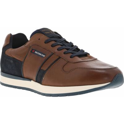 Redskins - Sneakers Redskins En Cuir Marron à Semelle Plate Et à Lacets Plats Bleu Marine - Cognac 41 - Publicité Redskins - Sneakers Redskins En Cuir Marron à Semelle Plate Et à Lacets Plats Bleu Marine - Cognac 41 - Publicité