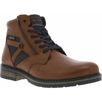Redskins - Bottines Redskins En Cuir Cognac Et à Lacets Plats Et Zip - Cognac 41 - Publicité Redskins - Bottines Redskins En Cuir Cognac Et à Lacets Plats Et Zip - Cognac 41 - Publicité