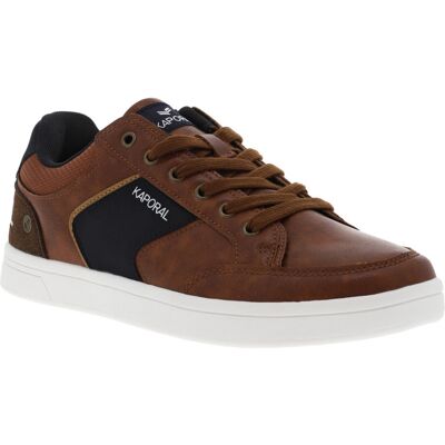 Kaporal - Baskets Kaporal Tennis Aspect Cuir Marron à Bandes En Jean Et à Lacets Plats Marron - Tan 42 - Publicité Kaporal - Baskets Kaporal Tennis Aspect Cuir Marron à Bandes En Jean Et à Lacets Plats Marron - Tan 42 - Publicité