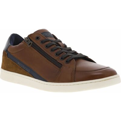 Redskins - Sneakers Redskins En Cuir Cognac Et à Lacets Plats Et Zip - Cognac 42 - Publicité Redskins - Sneakers Redskins En Cuir Cognac Et à Lacets Plats Et Zip - Cognac 42 - Publicité