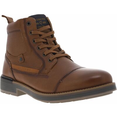 Redskins - Bottines Redskins En Cuir Cognac Et à Lacets Et Zip Latéral - Cognac 42 - Publicité Redskins - Bottines Redskins En Cuir Cognac Et à Lacets Et Zip Latéral - Cognac 42 - Publicité