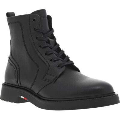 - Bottines Tommy Hilfiger Noir Et à Lacets Et Zip Latéral - Noir 40 - Publicité - Bottines Tommy Hilfiger Noir Et à Lacets Et Zip Latéral - Noir 40 - Publicité