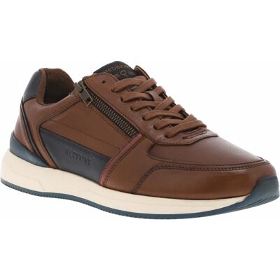 Redskins - Sneakers Redskins En Cuir Cognac Et à Lacets Et Zip Latéral - Cognac 41 - Publicité Redskins - Sneakers Redskins En Cuir Cognac Et à Lacets Et Zip Latéral - Cognac 41 - Publicité
