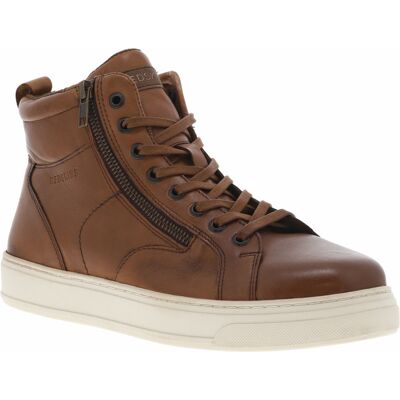 Redskins - Baskets Redskins En Cuir Cognac Et à Lacets Et Zip Latéral - Cognac 45 - Publicité Redskins - Baskets Redskins En Cuir Cognac Et à Lacets Et Zip Latéral - Cognac 45 - Publicité