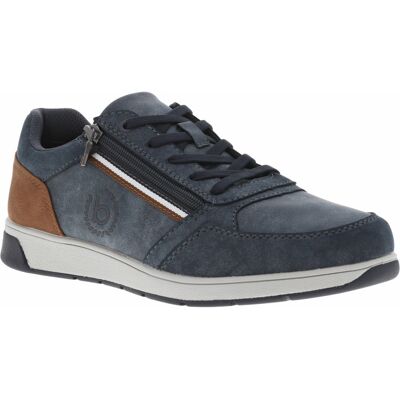 Bugatti - Sneakers Bugatti En Croûte De Cuir Bleues Et à Lacets Plats - Bleues 46 - Publicité Bugatti - Sneakers Bugatti En Croûte De Cuir Bleues Et à Lacets Plats - Bleues 46 - Publicité