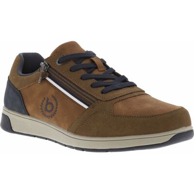 Bugatti - Sneakers Bugatti En Croûte De Cuir Cognac Et à Lacets Plats - Cognac 42 - Publicité Bugatti - Sneakers Bugatti En Croûte De Cuir Cognac Et à Lacets Plats - Cognac 42 - Publicité