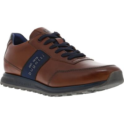 Bugatti - Sneakers Bugatti En Cuir Cognac Et à Lacets Plats - Cognac 43 - Publicité Bugatti - Sneakers Bugatti En Cuir Cognac Et à Lacets Plats - Cognac 43 - Publicité