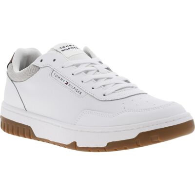 - Tennis Tommy Hilfiger En Cuir Gris Et à Lacets Plats - Gris 41 - Publicité - Tennis Tommy Hilfiger En Cuir Gris Et à Lacets Plats - Gris 41 - Publicité