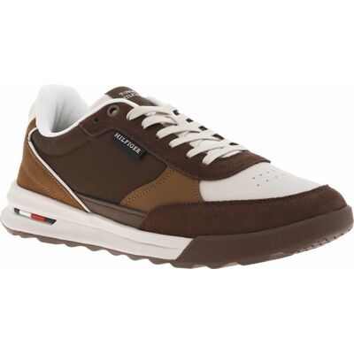 - Baskets Tommy Hilfiger En Cuir Marron Et à Lacets Plats - Marron 41 - Publicité - Baskets Tommy Hilfiger En Cuir Marron Et à Lacets Plats - Marron 41 - Publicité