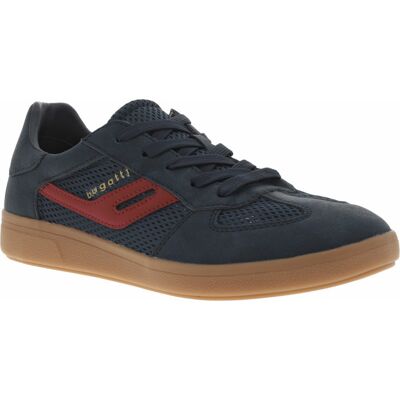 Bugatti - Sneakers Bugatti En Croûte De Cuir Marine Et à Lacets Plats - Marine 41 - Publicité Bugatti - Sneakers Bugatti En Croûte De Cuir Marine Et à Lacets Plats - Marine 41 - Publicité