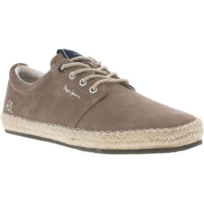 Pepe Jeans - Sneakers Pepe Jeans En Cuir Taupe Et à Lacets Ronds - Taupe 44 - Publicité Pepe Jeans - Sneakers Pepe Jeans En Cuir Taupe Et à Lacets Ronds - Taupe 44 - Publicité