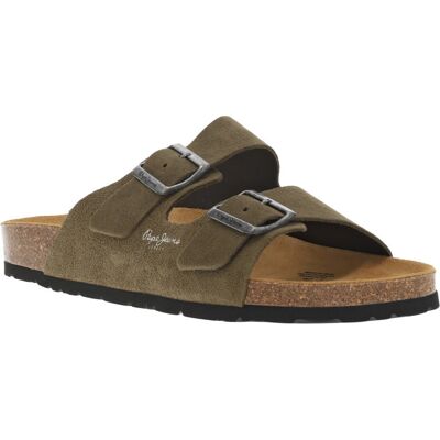 Pepe Jeans - Mules Pepe Jeans En Cuir Kakis Et à Boucle à Ardillon - Kaki 46 - Publicité Pepe Jeans - Mules Pepe Jeans En Cuir Kakis Et à Boucle à Ardillon - Kaki 46 - Publicité