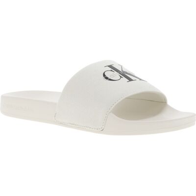 Klein - Claquettes Calvin Klein Slide Blanches - Ivoire 45 - Publicité Klein - Claquettes Calvin Klein Slide Blanches - Ivoire 45 - Publicité