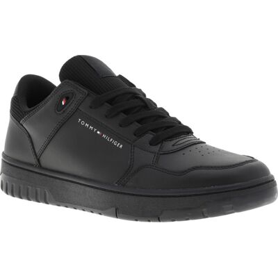 - Sneakers Tommy Hilfiger En Cuir Noires Et à Lacets - Noires 42 - Publicité - Sneakers Tommy Hilfiger En Cuir Noires Et à Lacets - Noires 42 - Publicité