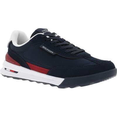 - Baskets Tommy Hilfiger En Cuir Bleu Marine Et à Lacets - Bleu Marine 42 - Publicité - Baskets Tommy Hilfiger En Cuir Bleu Marine Et à Lacets - Bleu Marine 42 - Publicité