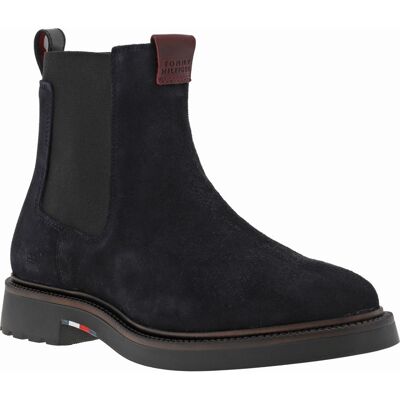 - Boots Tommy Hilfiger En Cuir Bleu Marine Et à Soufflets élastiqués - Bleu Marine 41 - Publicité - Boots Tommy Hilfiger En Cuir Bleu Marine Et à Soufflets élastiqués - Bleu Marine 41 - Publicité