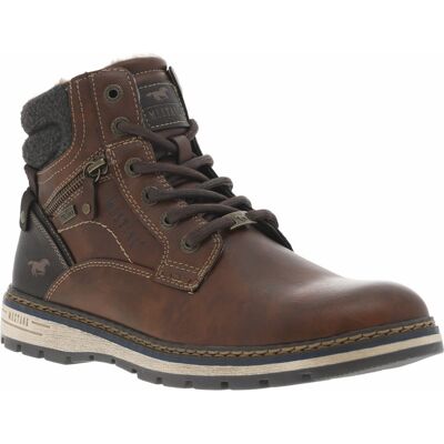 Mustang - Bottines Mustang Cognac Et à Zip Et Lacets Ronds - Cognac 41 - Publicité Mustang - Bottines Mustang Cognac Et à Zip Et Lacets Ronds - Cognac 41 - Publicité