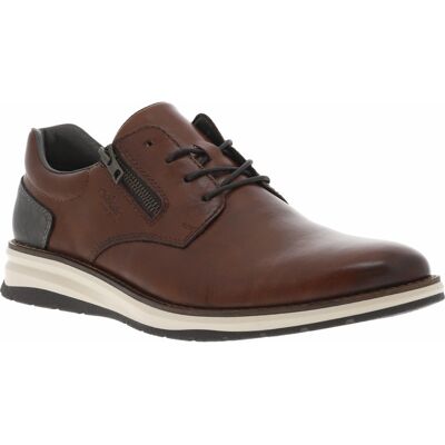 Rieker® - Derbies Rieker® En Cuir Cognac Et à Lacets Et Zip Latéral - Cognac 43 - Publicité Rieker® - Derbies Rieker® En Cuir Cognac Et à Lacets Et Zip Latéral - Cognac 43 - Publicité