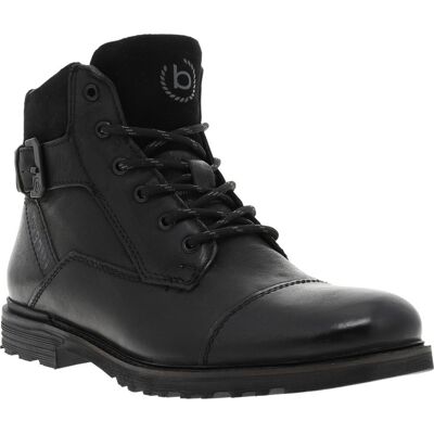 Bugatti - Boots Bugatti En Cuir Noires Et à Lacets Et Zip Latéral - Noires 40 - Publicité Bugatti - Boots Bugatti En Cuir Noires Et à Lacets Et Zip Latéral - Noires 40 - Publicité