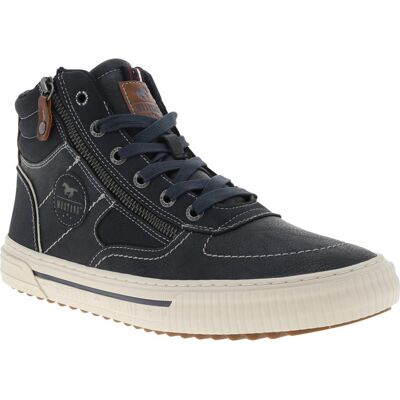 Mustang - Sneakers Mustang Bleu Marine Et à Lacets Et Zip Latéral - Bleu Marine 45 - Publicité Mustang - Sneakers Mustang Bleu Marine Et à Lacets Et Zip Latéral - Bleu Marine 45 - Publicité