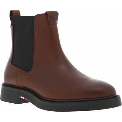 - Boots Tommy Hilfiger En Cuir Cognac Et à Soufflets élastiqués - Cognac 42 - Publicité - Boots Tommy Hilfiger En Cuir Cognac Et à Soufflets élastiqués - Cognac 42 - Publicité