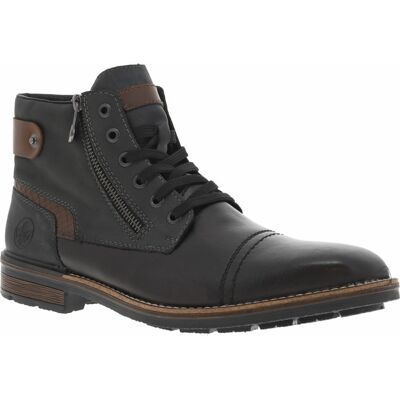 Rieker® - Bottines Rieker® En Cuir Grises Et à Lacets Et Zip Latéral - Grises 41 - Publicité Rieker® - Bottines Rieker® En Cuir Grises Et à Lacets Et Zip Latéral - Grises 41 - Publicité