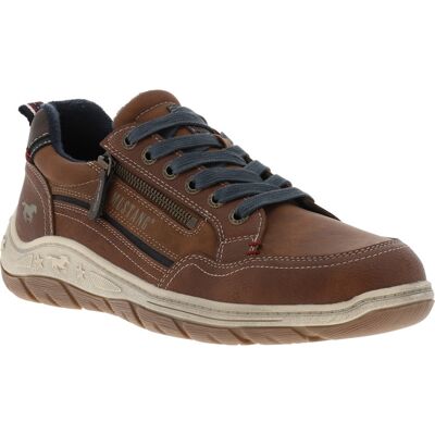Mustang - Sneakers Mustang Cognac Et à Lacets Et Zip Latéral - Cognac 45 - Publicité Mustang - Sneakers Mustang Cognac Et à Lacets Et Zip Latéral - Cognac 45 - Publicité