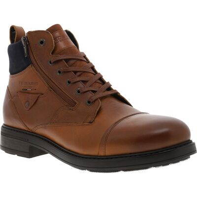 Redskins - Bottines Redskins En Cuir Cognac Et à Lacets Et Zip Latéral - Cognac 41 - Publicité Redskins - Bottines Redskins En Cuir Cognac Et à Lacets Et Zip Latéral - Cognac 41 - Publicité