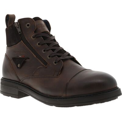 Redskins - Bottines Redskins En Cuir Tabac Et à Lacets Et Zip Latéral - Marron 42 - Publicité Redskins - Bottines Redskins En Cuir Tabac Et à Lacets Et Zip Latéral - Marron 42 - Publicité