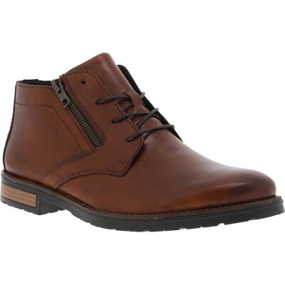 Rieker® - Bottines Rieker® En Cuir Cognac Et à Zip Et Lacets Ronds - Cognac 44 - Publicité Rieker® - Bottines Rieker® En Cuir Cognac Et à Zip Et Lacets Ronds - Cognac 44 - Publicité