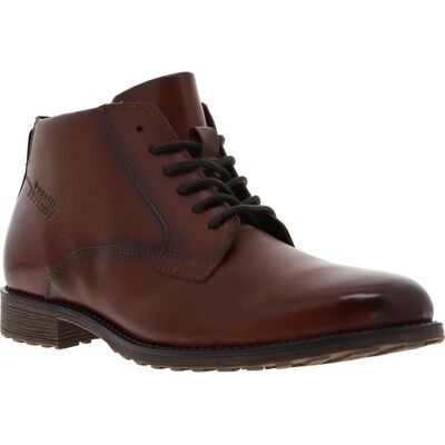 Bugatti - Bottines Bugatti Catano En Cuir Cognac Et à Zip Et Lacets Ronds - Marron 44 - Publicité Bugatti - Bottines Bugatti Catano En Cuir Cognac Et à Zip Et Lacets Ronds - Marron 44 - Publicité