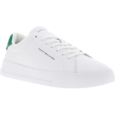 - Tennis Tommy Hilfiger En Cuir Blanches Et à Lacets - Blanc 44 - Publicité - Tennis Tommy Hilfiger En Cuir Blanches Et à Lacets - Blanc 44 - Publicité