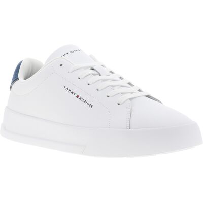 - Tennis Tommy Hilfiger En Cuir Blanches Et à Lacets - Bleu Clair 41 - Publicité - Tennis Tommy Hilfiger En Cuir Blanches Et à Lacets - Bleu Clair 41 - Publicité