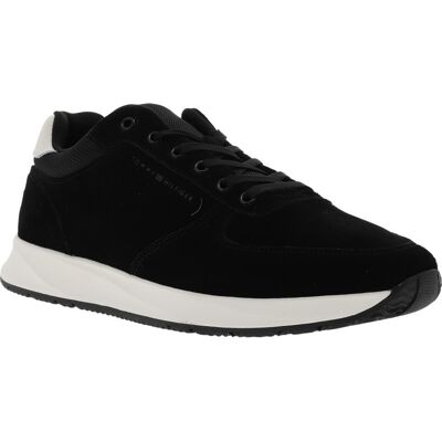 - Baskets Tommy Hilfiger En Cuir Noires Et à Lacets - Noir 44 - Publicité - Baskets Tommy Hilfiger En Cuir Noires Et à Lacets - Noir 44 - Publicité
