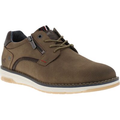 Mustang - Baskets Mustang Taupe Et à Lacets Et Zip Latéral - Beige 44 - Publicité Mustang - Baskets Mustang Taupe Et à Lacets Et Zip Latéral - Beige 44 - Publicité