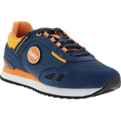 Colmar - Baskets Colmar Travis Sport Colors En Cuir Bleues Et à Lacets - Bleu 46 - Publicité Colmar - Baskets Colmar Travis Sport Colors En Cuir Bleues Et à Lacets - Bleu 46 - Publicité