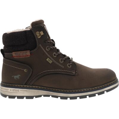 Mustang - Bottines Marron à Talon Plat Pourvues De Lacets Et D'un Zip Latéral - Marron 40 - Publicité Mustang - Bottines Marron à Talon Plat Pourvues De Lacets Et D'un Zip Latéral - Marron 40 - Publicité