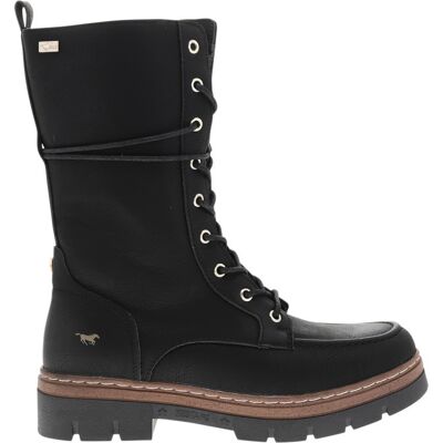 Mustang - Bottines Noires à Talon Plat Pourvues D'une Fermeture Zippée Et De Lacets Ronds - Noir 41 - Publicité Mustang - Bottines Noires à Talon Plat Pourvues D'une Fermeture Zippée Et De Lacets Ronds - Noir 41 - Publicité