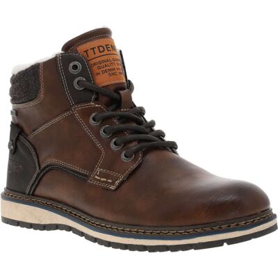 Tom Tailor - Bottines Tom Tailor Cognac Et à Lacets Plats Et Zip - Cognac 43 - Publicité Tom Tailor - Bottines Tom Tailor Cognac Et à Lacets Plats Et Zip - Cognac 43 - Publicité